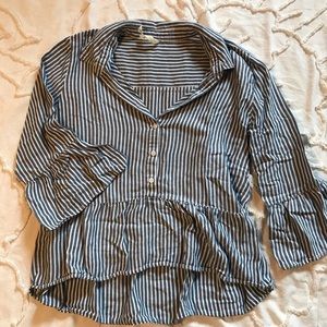 Cropped Stripe Blouse